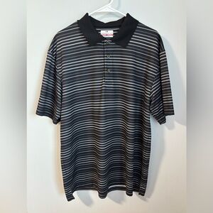 Men’s Grand Slam Airflow Grey Striped Polo Shirt